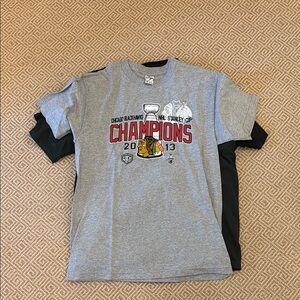 Gildan Gray Chicago Blackhawks Champions Tee
